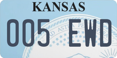 KS license plate 005EWD