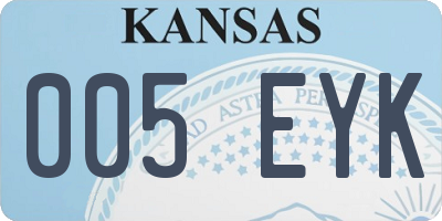 KS license plate 005EYK