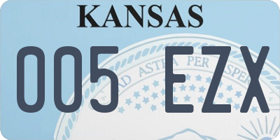 KS license plate 005EZX
