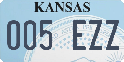 KS license plate 005EZZ