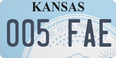 KS license plate 005FAE