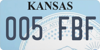 KS license plate 005FBF