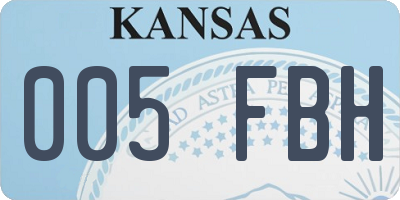 KS license plate 005FBH