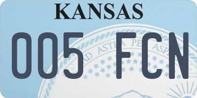 KS license plate 005FCN