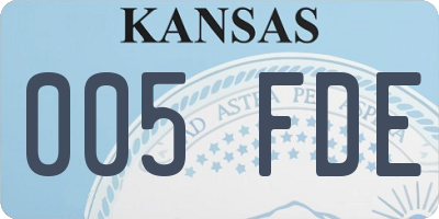 KS license plate 005FDE