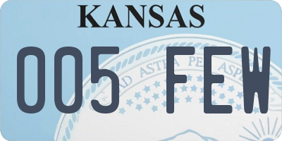 KS license plate 005FEW