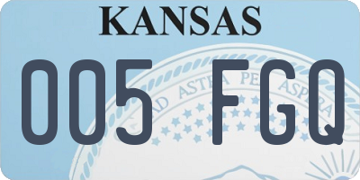 KS license plate 005FGQ