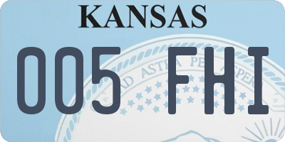KS license plate 005FHI