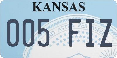 KS license plate 005FIZ