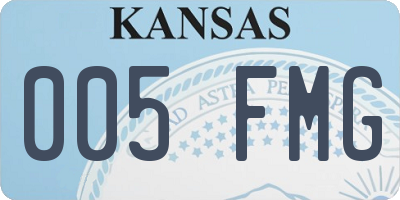 KS license plate 005FMG