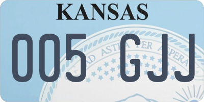 KS license plate 005GJJ