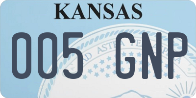 KS license plate 005GNP