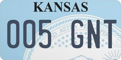 KS license plate 005GNT