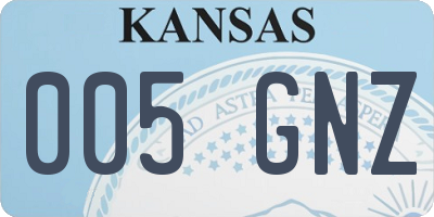 KS license plate 005GNZ