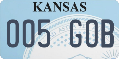 KS license plate 005GOB