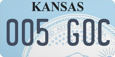 KS license plate 005GOC