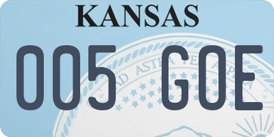 KS license plate 005GOE
