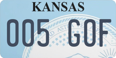 KS license plate 005GOF