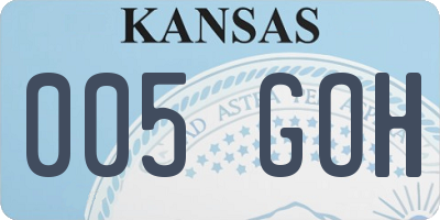 KS license plate 005GOH