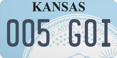 KS license plate 005GOI