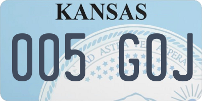 KS license plate 005GOJ