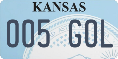 KS license plate 005GOL
