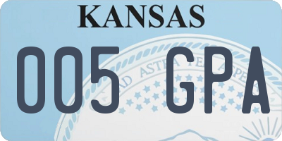 KS license plate 005GPA