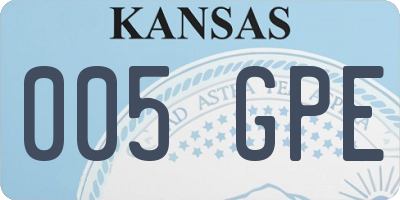 KS license plate 005GPE