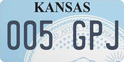 KS license plate 005GPJ