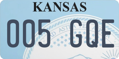 KS license plate 005GQE