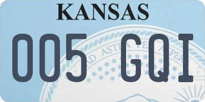 KS license plate 005GQI