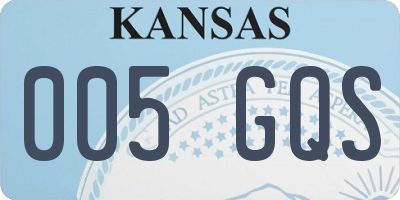 KS license plate 005GQS