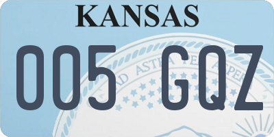 KS license plate 005GQZ