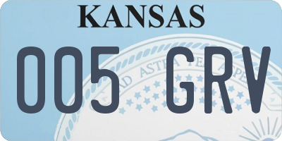KS license plate 005GRV
