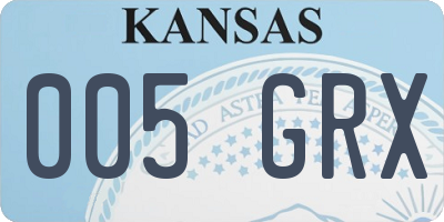 KS license plate 005GRX
