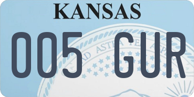 KS license plate 005GUR