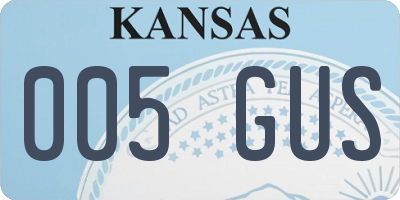 KS license plate 005GUS