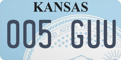 KS license plate 005GUU