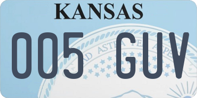 KS license plate 005GUV