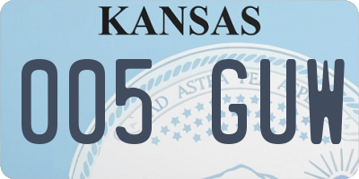 KS license plate 005GUW