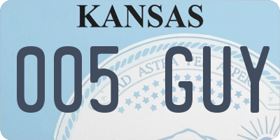 KS license plate 005GUY