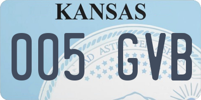KS license plate 005GVB