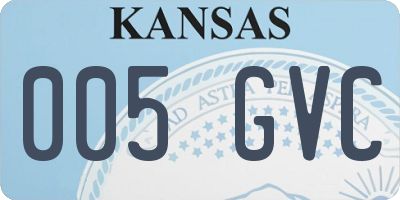 KS license plate 005GVC