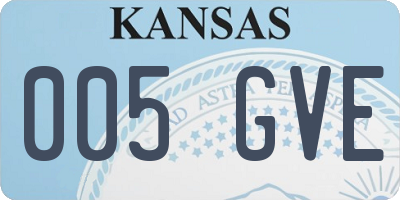 KS license plate 005GVE