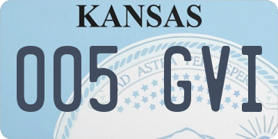 KS license plate 005GVI