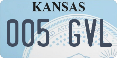 KS license plate 005GVL