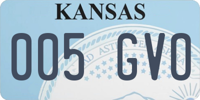 KS license plate 005GVO