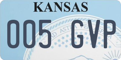 KS license plate 005GVP