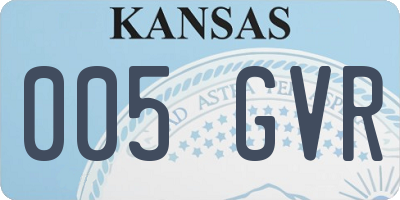 KS license plate 005GVR