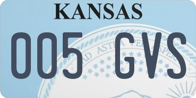 KS license plate 005GVS